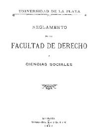 Reglamento de la Facultad de Derecho y Ciencias Sociales