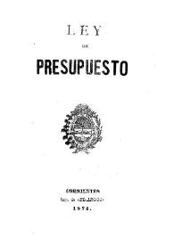 Ley de Presupuesto