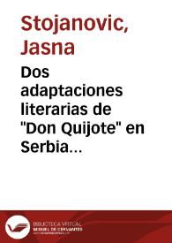 Dos adaptaciones literarias de 'Don Quijote' en Serbia (1882, 1931)