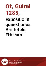 Expositio in quaestiones  Aristotelis Ethicam