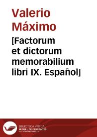 [Factorum et dictorum memorabilium libri IX. Español]