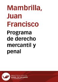 Programa de derecho mercantil y penal