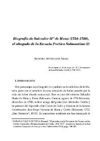 Biografía de Salvador Mª. de Mena (1754-1788), el abogado de la Escuela Poética Salmantina (I) 