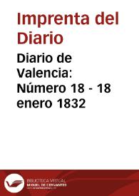 Diario de Valencia: Número 18 - 18 enero 1832