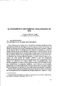 El movimiento antiliberal mallorquín de 1813
