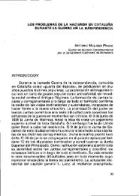 Los problemas de la hacienda en Cataluña durante la Guerra de la Independencia