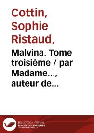 Malvina. Tome troisième