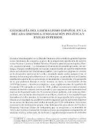 Geografía del liberalismo español en la década ominosa: emigración política y exilio interior