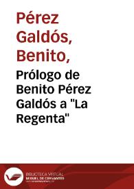 Prólogo de Benito Pérez Galdós a 