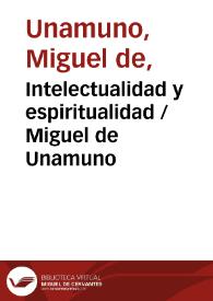 Intelectualidad y espiritualidad