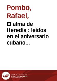 El alma de Heredia  : leídos en el aniversario cubano en Cooper Institute