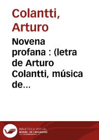 Novena profana  : (letra de Arturo Colantti, música de F. Paolo Tosti)