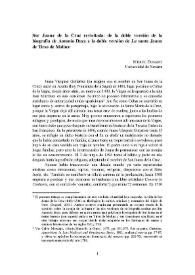 Sor Juana de la Cruz revisitada: de la doble versión de la biografía de Antonio Daza a la doble versión de 'La santa Juana' de Tirso de Molina
