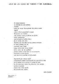 'Qué es un coro de tardes y de auroras'