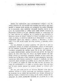 Tarjeta de Antonio Machado