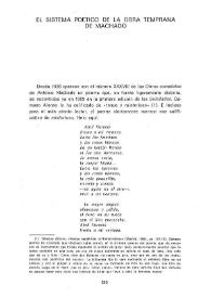 El sistema poético de la obra temprana de Machado