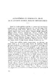 Antropónimos de etimología árabe en el Levante español: ensayo metodológico