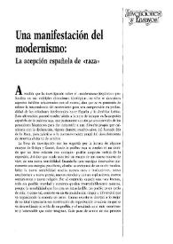 Una manifestación del modernismo: la acepción española de 'raza'