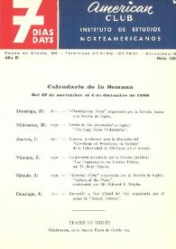 7 días = 7 days : boletín del Instituto de Estudios Norteamericanos, Barcelona. Núm. 105, del 27 de noviembre al 4 de diciembre de 1960