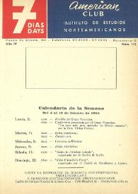 7 días = 7 days : boletín del Instituto de Estudios Norteamericanos, Barcelona. Núm.,112, del 5 al 12 de febrero de 1961