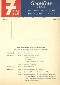7 días = 7 days : boletín del Instituto de Estudios Norteamericanos, Barcelona. Núm. 115, del 26 de febrero al 5 de marzo de 1961