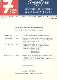7 días = 7 days : boletín del Instituto de Estudios Norteamericanos, Barcelona. Núm. 104, del 20 al 27 de noviembre de 1960