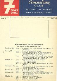 7 días = 7 days : boletín del Instituto de Estudios Norteamericanos, Barcelona. Núm. 117, del 12 al 19 de marzo de 1961