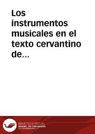 Los instrumentos musicales en el texto cervantino de El Quijote.