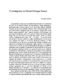 El pentagrama de Edward Morgan Forster