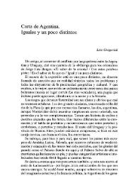 Carta de Argentina. Iguales y un poco distintos