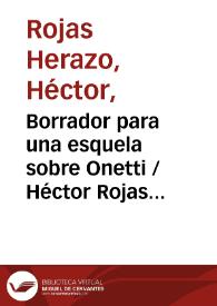 Borrador para una esquela sobre Onetti