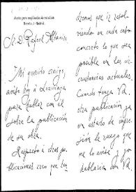 Carta de Francisco Acebal a Rafael Altamira. Madrid, 10 de abril de 1910 