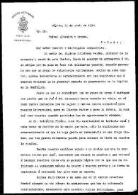 Carta de Feliciano Cobron y Hilario Teja a Rafael Altamira. México, 15 de abril de 1910 