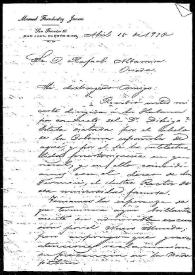 Carta de Manuel Fernández Juncos a Rafael Altamira. San Juan (Puerto Rico), 18 de abril de 1910