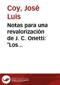 Notas para una revalorización de J. C. Onetti: 'Los adioses'