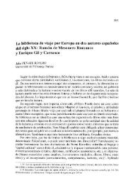 La biblioteca de viaje por Europa en dos autores españoles del siglo XX: Ramón de Mesonero Romanos y Enrique Gil y Carrasco