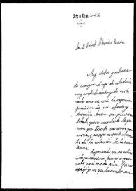 Carta de Alfredo Sara Urbano a Rafael Altamira. Alicante, 30 de abril de 1910