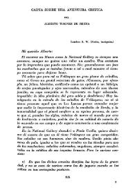 Carta sobre una aventura crítica