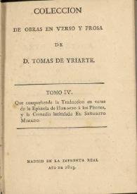 Colección de obras en verso y prosa. Tomo IV