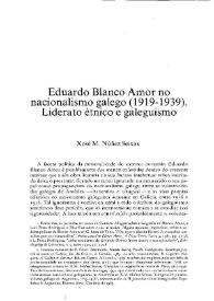 Eduardo Blanco Amor no nacionalismo galego (1919-1939). Liderato étnico e galeguismo