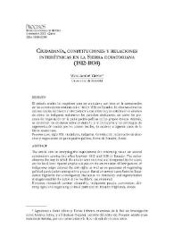 Ciudadanía, constituciones y relaciones interétnicas en la Sierra ecuatoriana (1812-1830) 