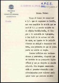 Minuta de Carlos Esplá a Augusto Barcia. París, 16 de agosto de 1936