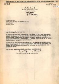 Carta de la Agrupación de Combatientes y Exiliados de la República Española a la Junta de Auxilio a los Republicanos. New York, 19 de noviembre de 1941