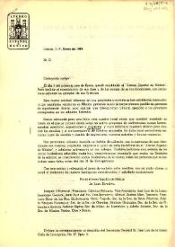 Carta del Ateneo Español de México a Calos Esplá. México, enero de 1949