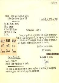 Carta de P. Gómez de Gracia a Carlos Esplá'. París, 14 de mayo de 1960