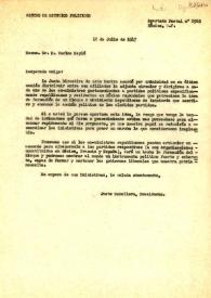 Carta de Justo Caballero a Carlos Esplá. México,12 de julio de 1947