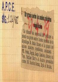 Un procés contre les anciens ministres républicains