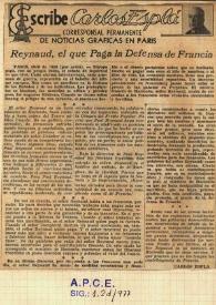 Reynaud, el que paga la Defensa de Francia