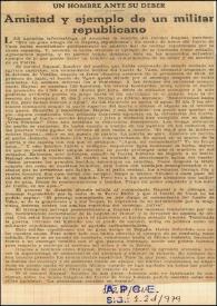 Amistad y ejemplo de un militar republicano