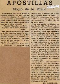 Apostillas. Elogio de la paella